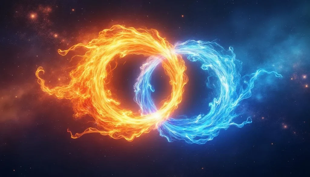 découvrez la symbolique des flammes jumelles, un voyage spirituel intense reliant deux âmes destinées à s'unir.